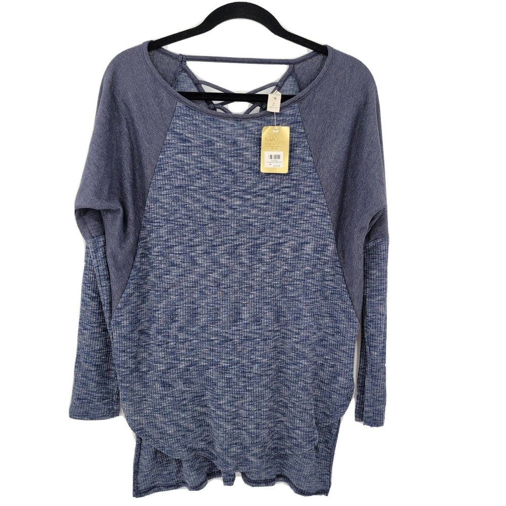 Lazy Sundays Women's Medium Lightweight Long Sleeve Heather Blue Shirt NWT USA